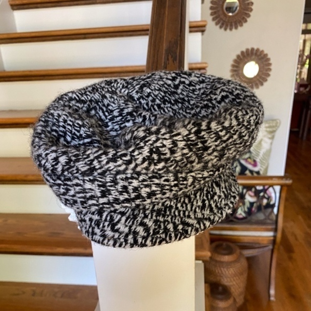 Anthropologie Marbled Knit News Boy Hat